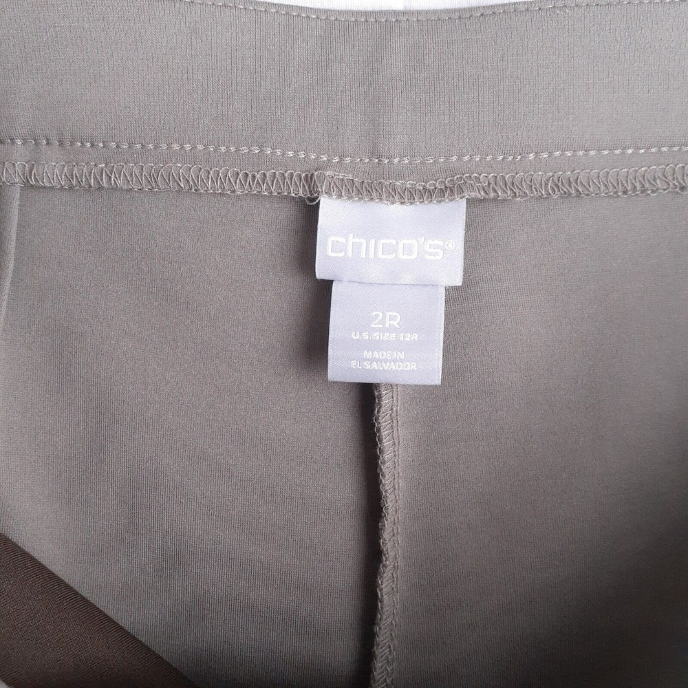 Chicos‎ Womens Beige Taupe Suede Front Ponte Leggings Pants Size12 - Picture 6 of 10